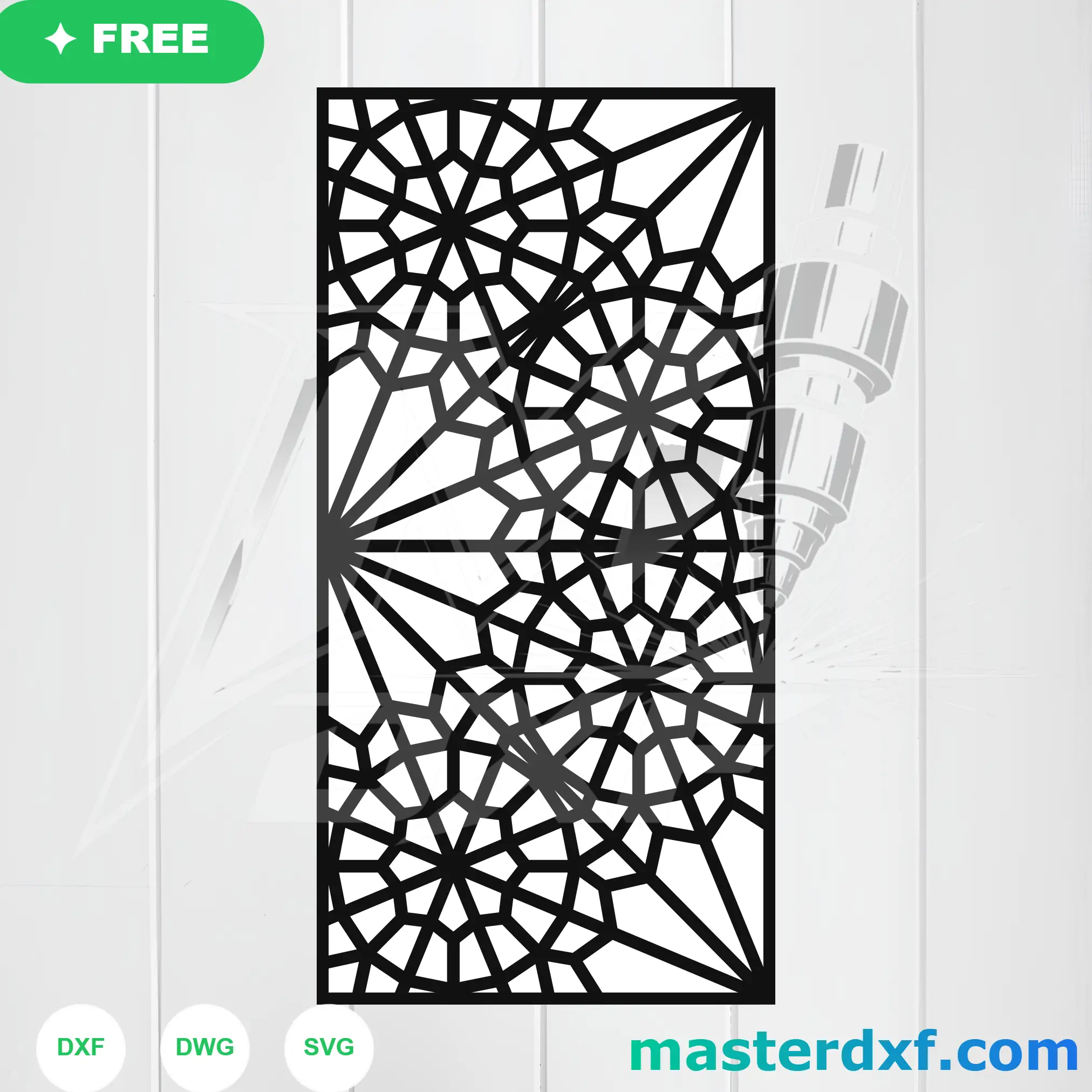 Asymmetric Islamic Rozette Star Burst Architectural Pattern DXF File